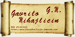 Gavrilo Mihajličin vizit kartica